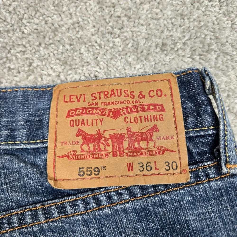Levis 559 Jeans Men 36x30 Blue Relaxed Straight‎ 100% Cotton